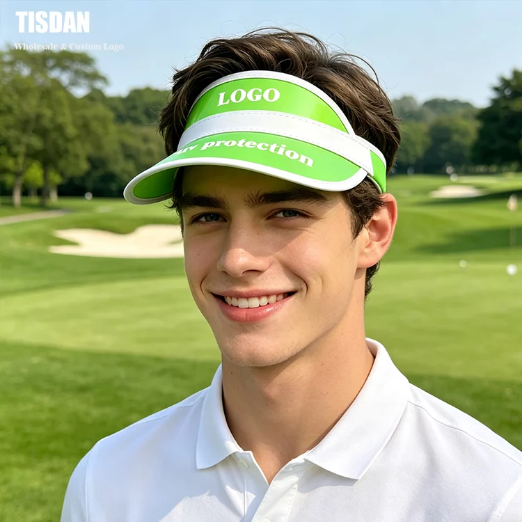 Green Color Block Custom Visor