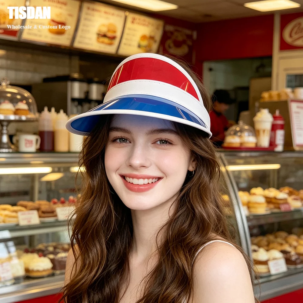 Color Block Design PVC Sun Visor Hat
