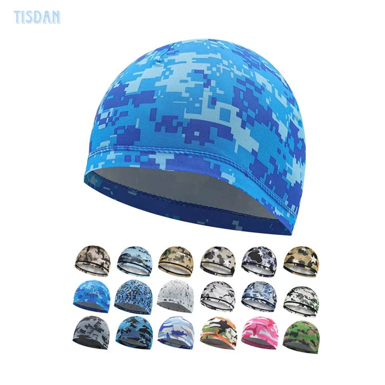 Breathable Quick Dry Sports Cap with Custom Print Blue Camouflage – Windbreak Moisture Wicking Running Hat to Keep Sweat Out of Eyes