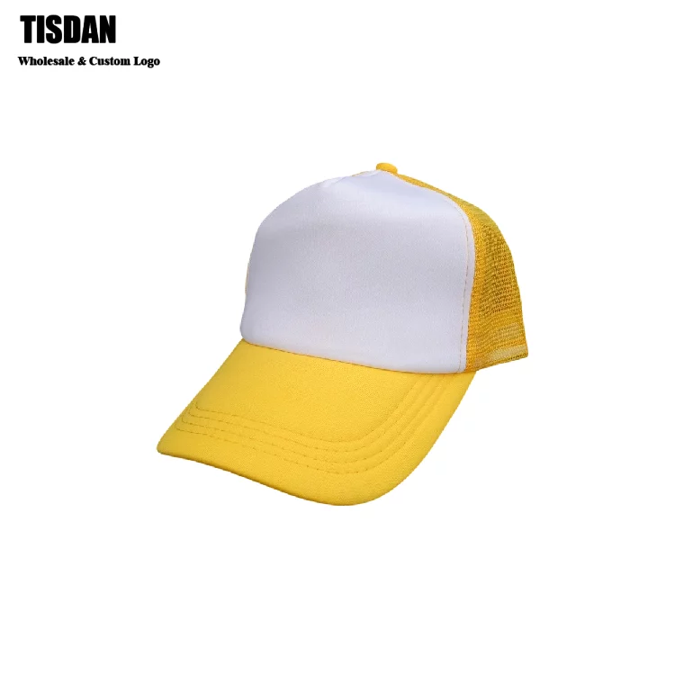 Custom Tone Baseball Cap with Logo Embroidery Yellow & White – Small MOQ Unisex Adjustable Sports Dad Hat
