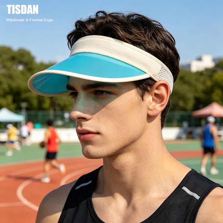 Custom Iridescent Visor Hat Blue Sports Sun Visor ()