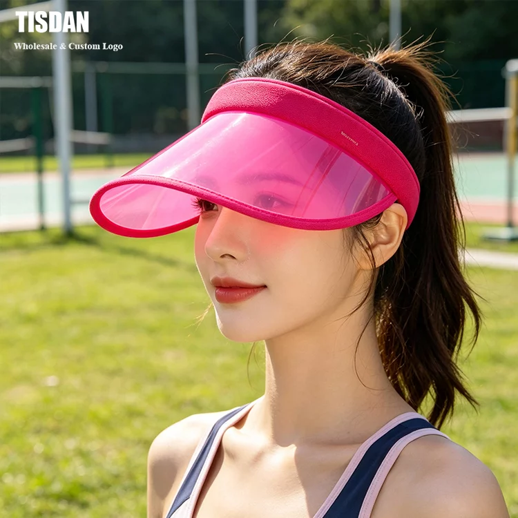 Custom Iridescent Visor Hat Rose pink Sports Sun Visor ()
