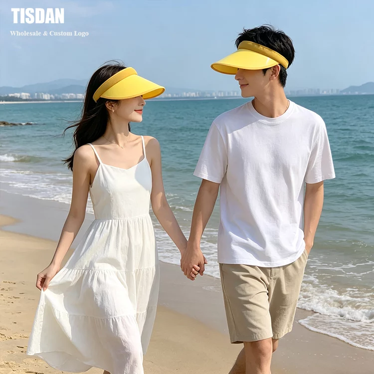 Custom Iridescent Visor Hat Yellow Sports Sun Visor ()