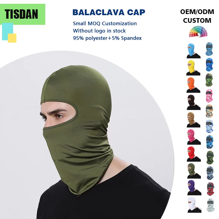 Custom Logo Balaclava All Season Lycra Cycling Face Mask for Men Women Army Green – UV & Wind Protection for Outdoor Sports