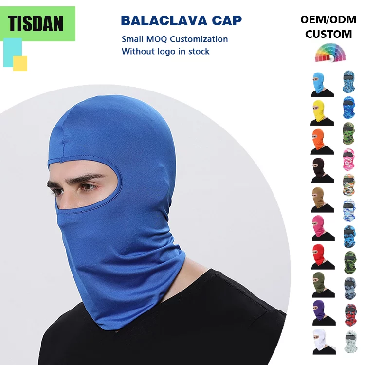 Custom Logo Balaclava All Season Lycra Cycling Face Mask for Men Women Blue – UV & Wind Protection for Outdoor Sports
