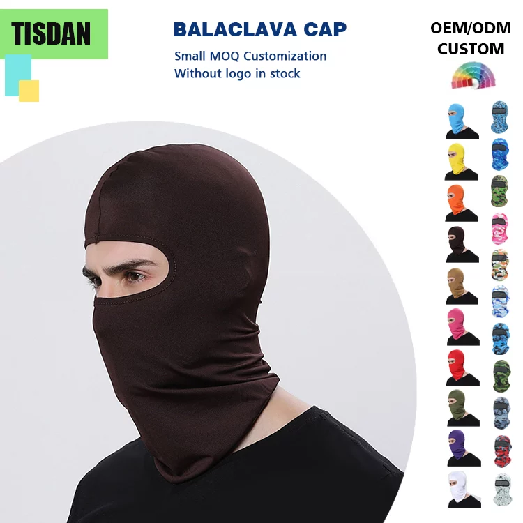 Custom Logo Balaclava All Season Lycra Cycling Face Mask for Men Women Dark Brown – UV & Wind Protection for Outdoor Sports