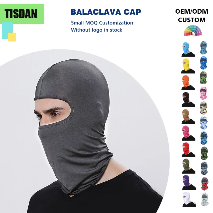 Custom Logo Balaclava All Season Lycra Cycling Face Mask for Men Women Dark Gray – UV & Wind Protection for Outdoor Sports