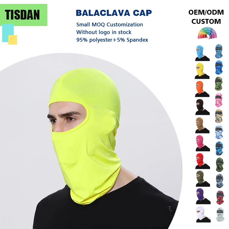Custom Logo Balaclava All Season Lycra Cycling Face Mask for Men Women Fluorescent Yellow – UV & Wind Protection for Outdoor Sports