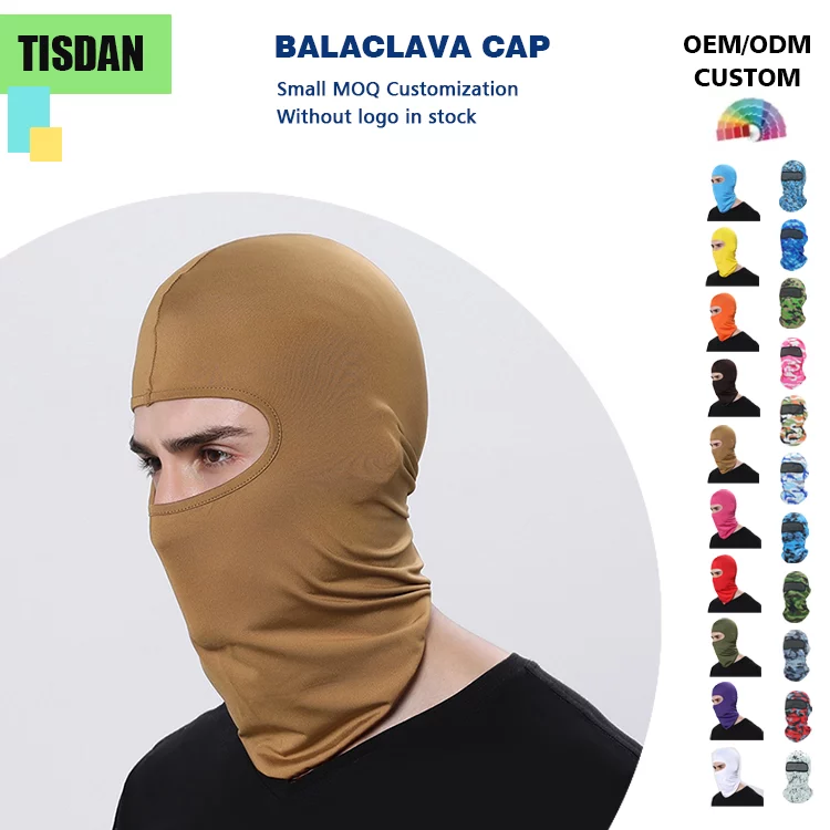 Custom Logo Balaclava All Season Lycra Cycling Face Mask for Men Women Khaki – UV & Wind Protection for Outdoor Sports