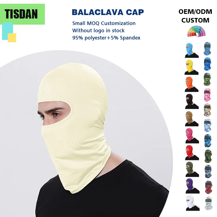 Custom Logo Balaclava All Season Lycra Cycling Face Mask for Men Women Off White – UV & Wind Protection for Outdoor Sports