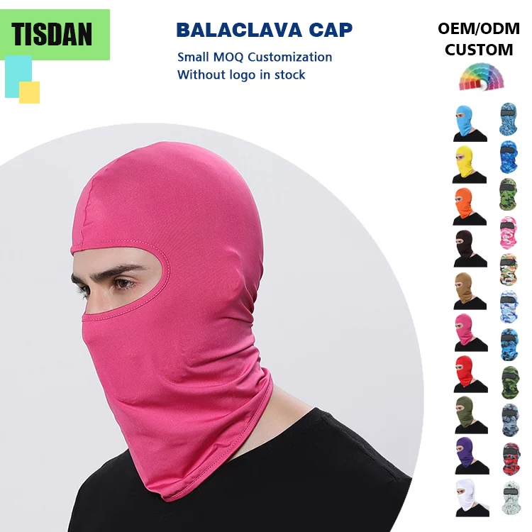 Custom Logo Balaclava All Season Lycra Cycling Face Mask for Men Women Pink – UV & Wind Protection for Outdoor Sports