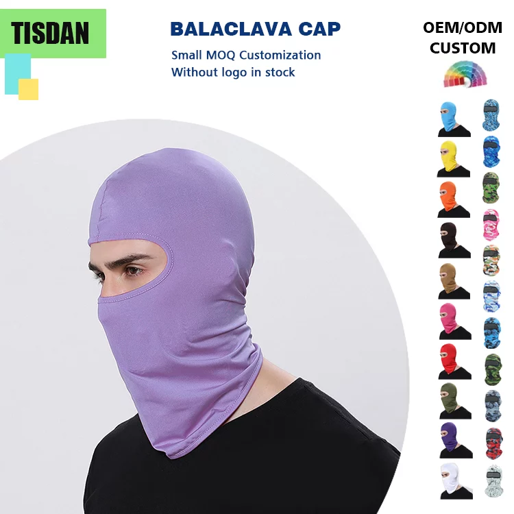 Custom Logo Balaclava All Season Lycra Cycling Face Mask for Men Women Purple – UV & Wind Protection for Outdoor Sports