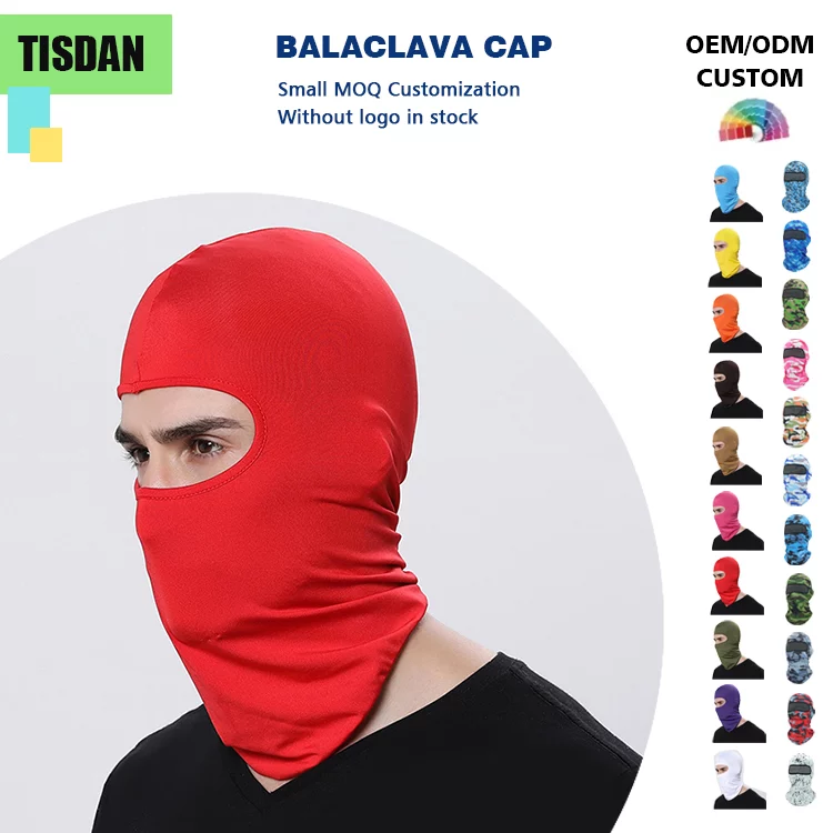 Custom Logo Balaclava All Season Lycra Cycling Face Mask for Men Women Red – UV & Wind Protection for Outdoor Sports