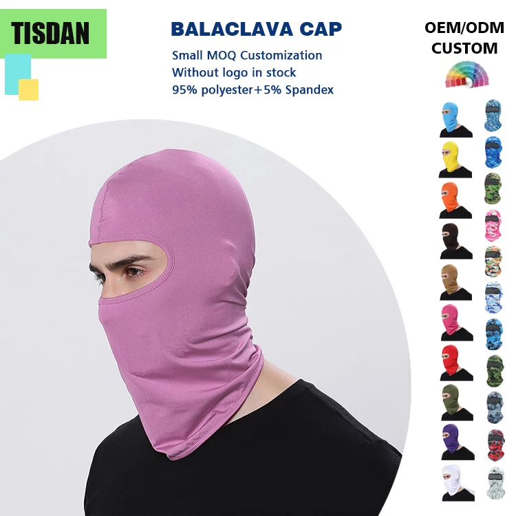 Custom Logo Balaclava All Season Lycra Cycling Face Mask for Men Women Rose Pink – UV & Wind Protection for Outdoor Sports
