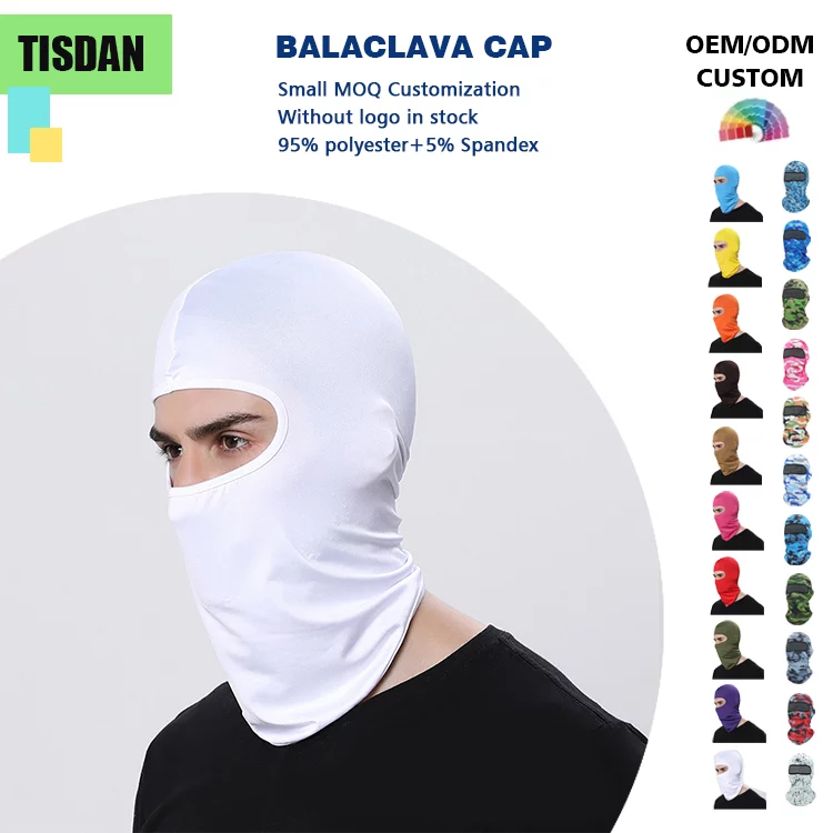 Custom Logo Balaclava All Season Lycra Cycling Face Mask for Men Women White – UV & Wind Protection for Outdoor Sports