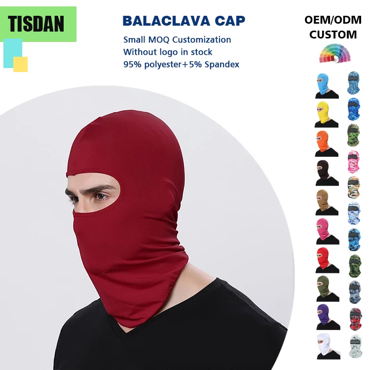 Custom Logo Balaclava All Season Lycra Cycling Face Mask for Men Women Wine Red – UV & Wind Protection for Outdoor Sports