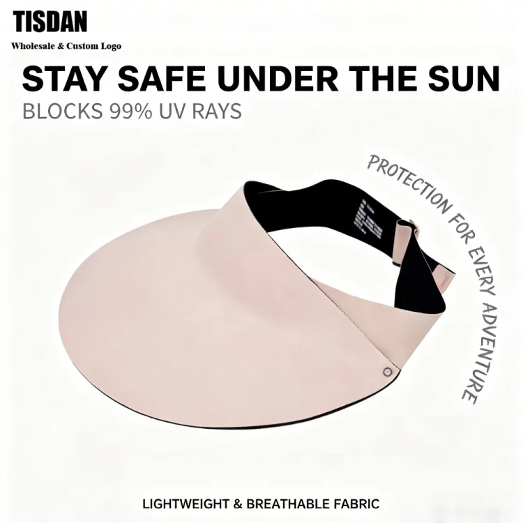 Custom Logo Ice Silk Sun Visor Light Pink – Breathable & Cool Wide Brim with Unobstructed Vision ()