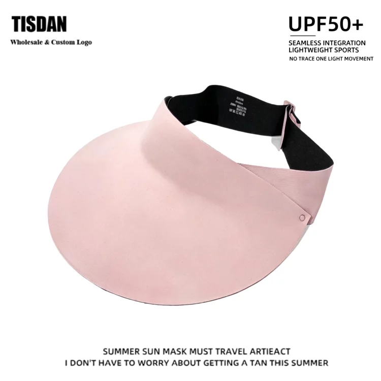 Custom Logo Ice Silk Sun Visor Peach Pink – Breathable & Cool Wide Brim with Unobstructed Vision 副本