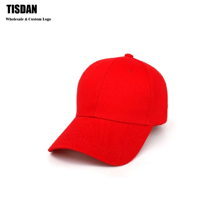 Customizable Embroidery Baseball Cap Red – Small MOQ Unisex Adjustable Sports Dad Hat