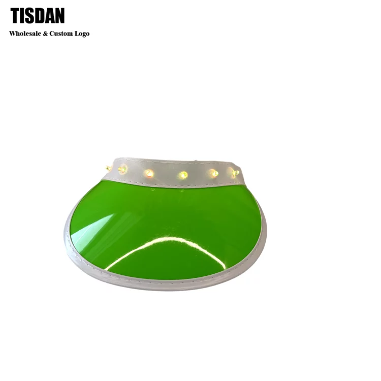 LED Light Up Bright Green Head‑Mounted UV Protection Sports Visor ()