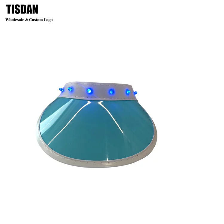 LED Light Up Bright Light Blue Head‑Mounted UV Protection Sports Visor ()