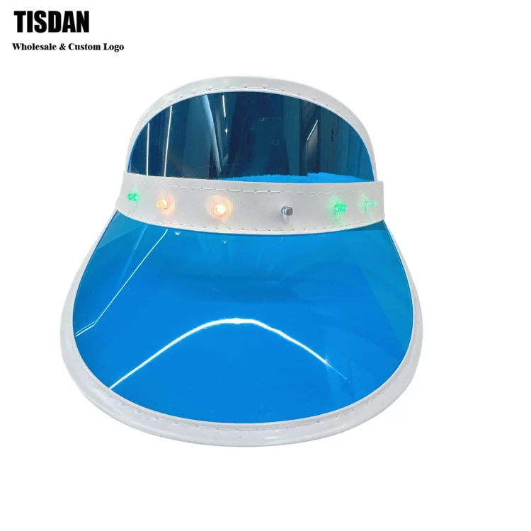 LED Light Up Bright Royal Blue Head‑Mounted UV Protection Sports Visor ()