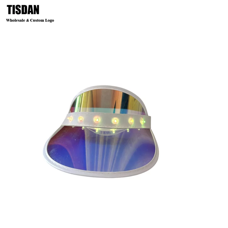 LED Light Up Holographic Head‑Mounted UV Protection Sports Visor ()