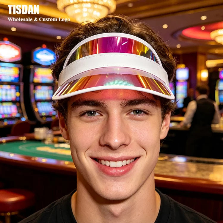 No‑Light Version Red Iridescent Head‑Mounted UV Protection Sports Visor ()