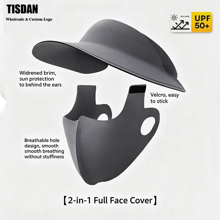 Wholesale in Sun Visor with Mask Gray – Breathable & Cool