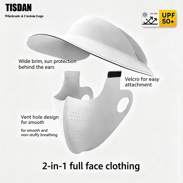 Wholesale in Sun Visor with Mask Light Gray – Breathable & Cool ()
