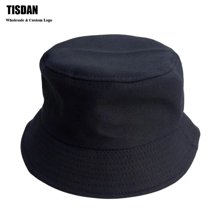 Wholesale Custom Embroidery Logo Bucket Hat Black – Plain Cotton Fisherman Hats Bulk
