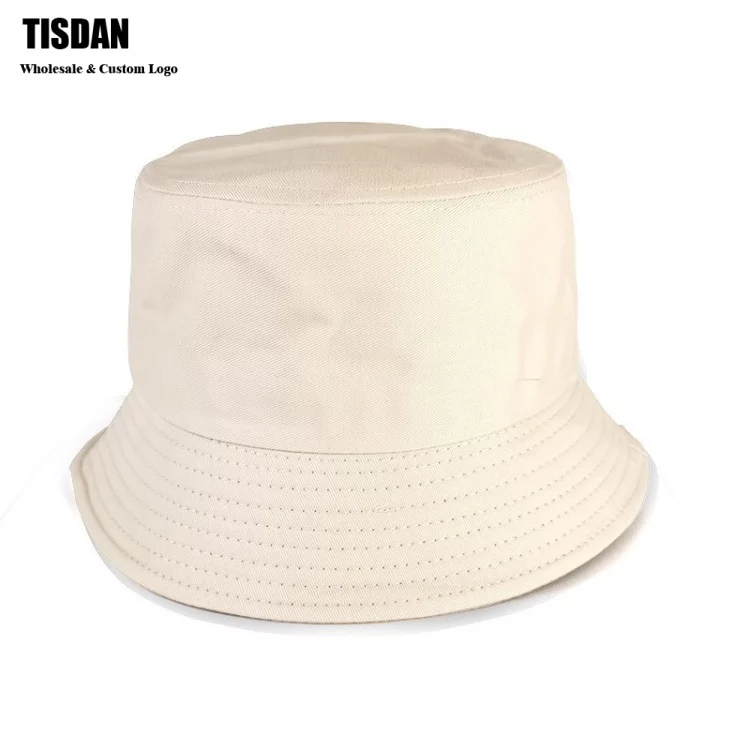 Wholesale Custom Embroidery Logo Bucket Hat Cream – Plain Cotton Fisherman Hats Bulk