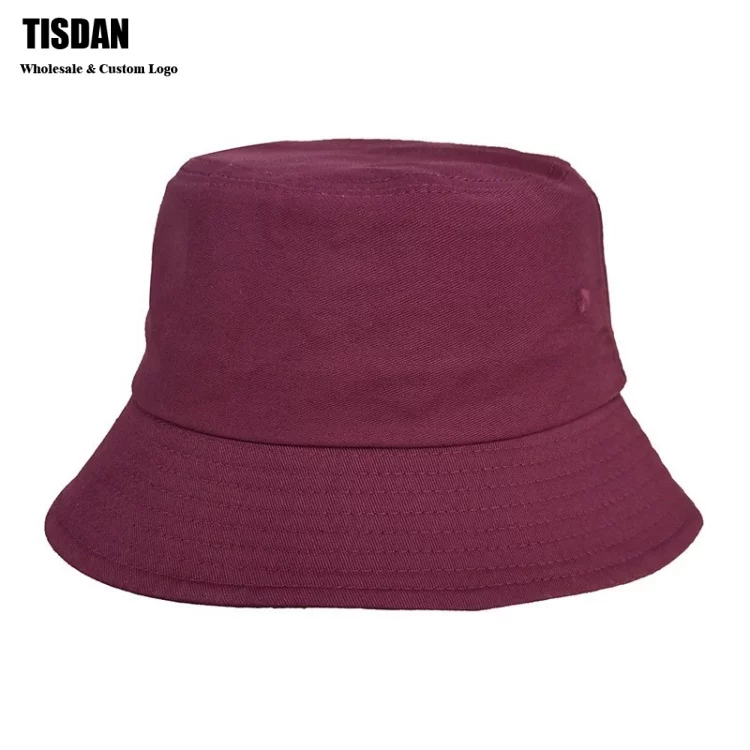Wholesale Custom Embroidery Logo Bucket Hat Magenta – Plain Cotton Fisherman Hats Bulk