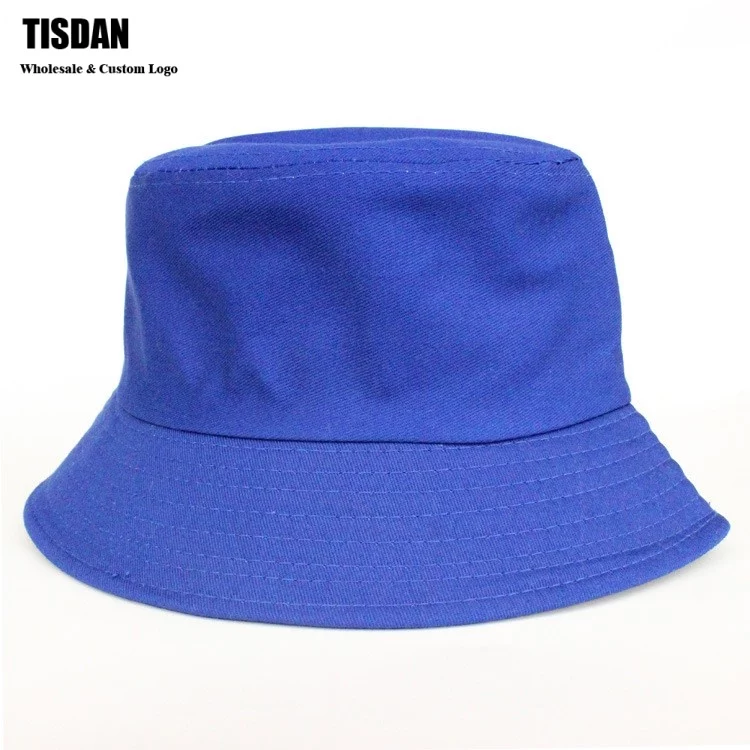 Wholesale Custom Embroidery Logo Bucket Hat Royal Blue – Plain Cotton Fisherman Hats Bulk