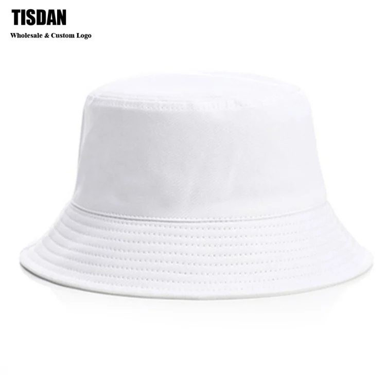 Wholesale Custom Embroidery Logo Bucket Hat White – Plain Cotton Fisherman Hats Bulk